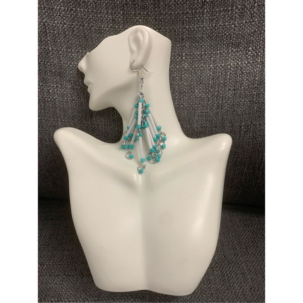 Handmade Straw Dangle Earrings